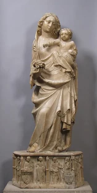 Standing Virgin and Child with Pedestal by Anonymous depicting Luke 2