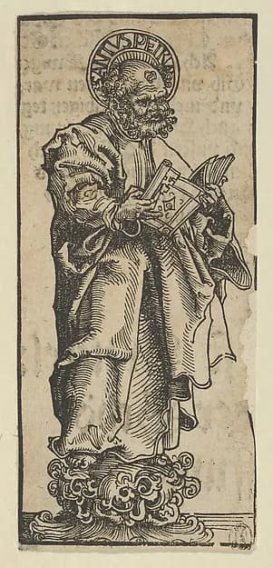 Silver Statuette of St. Peter, from the "Wittenberg Reliquaries" by Lucas Cranach the Elder depicting Matthew 4