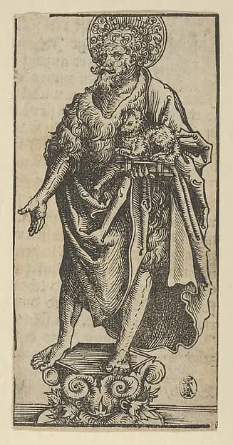 Silver Statuette of St. John the Baptist, from the "Wittenberg Reliquaries" by Lucas Cranach the Elder depicting Matthew 3