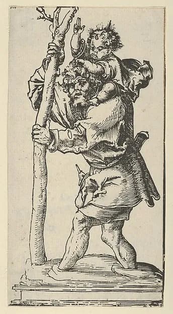 A Silver Statuette of St. Christopher, from the Wittenberg Reliquaries by Lucas Cranach the Elder depicting John 1