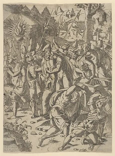 The Betrayal of Christ by Léonard Limosin depicting Matthew 26