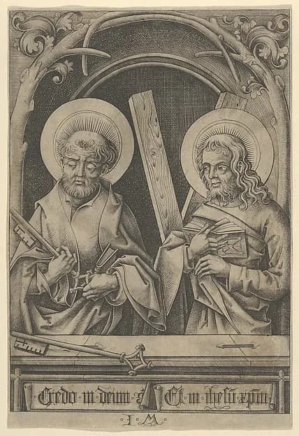 St. Peter and St. Andrew, from The Apostles by Israhel van Meckenem depicting Matthew 4
