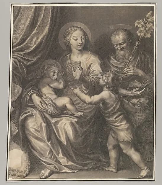 Holy Family with Young St. John the Baptist by Grégoire Huret depicting Matthew 3