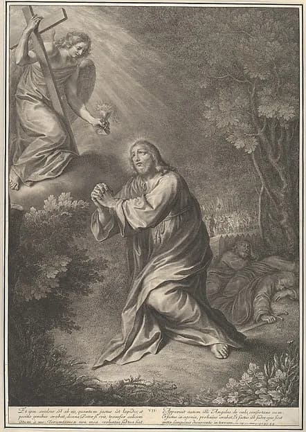 Christ in the Garden, from The Passion of Christ, plate 7 by Grégoire Huret depicting John 1