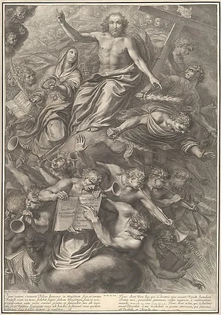 The Last Judgment, from The Passion of Christ, plate 32 by Grégoire Huret depicting Revelation 20