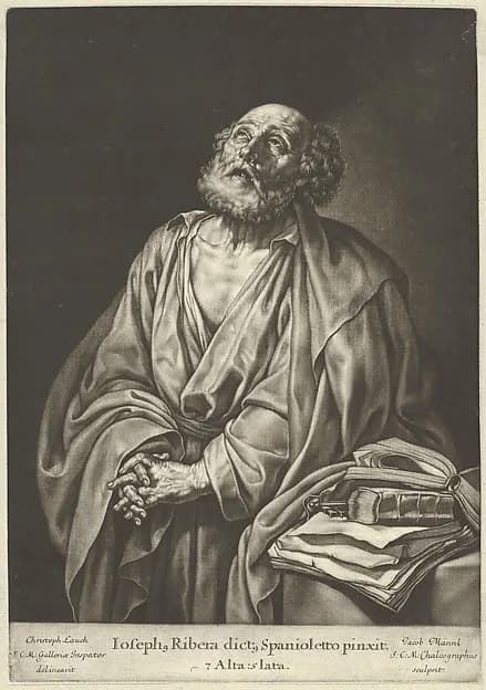 The Penitence of Saint Peter by Jeremias Gottlob Rugendas depicting Matthew 4