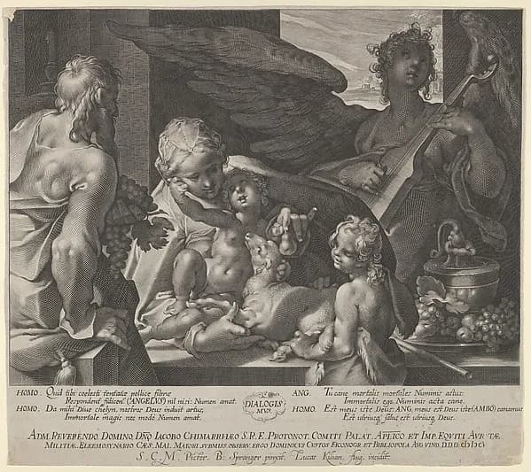 Holy Family with Saint John by Lucas Kilian depicting Matthew 3