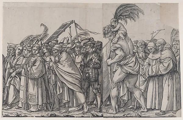 Section G: Martyrs Holding Palm Branches, from "The Triumph of Christ" by Andrea Andreani depicting John 1