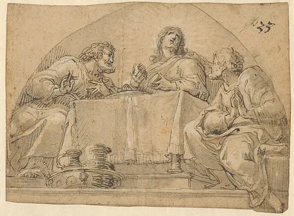 Christ at Emmaus by Hans Georg Asam depicting John 1
