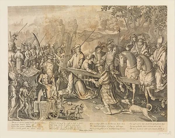 Christ Carrying the Cross (copy) by Joannes de Ram depicting Mark 15