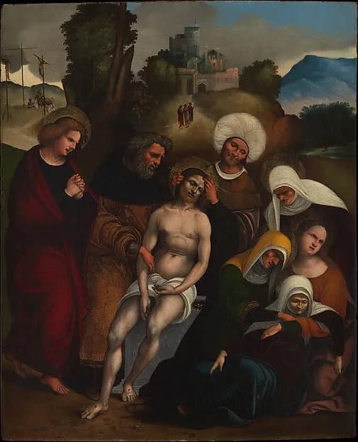 The Lamentation by Ludovico Mazzolino depicting Mark 15