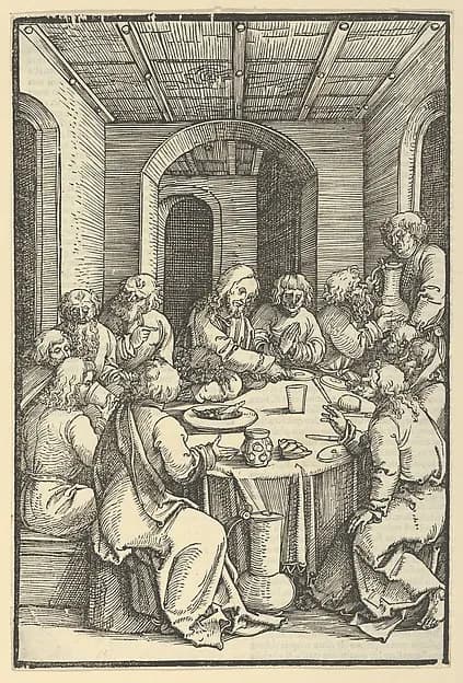The Last Supper, from Speculum passionis domini nostri Ihesu Christi by Hans Schäufelein depicting Matthew 26
