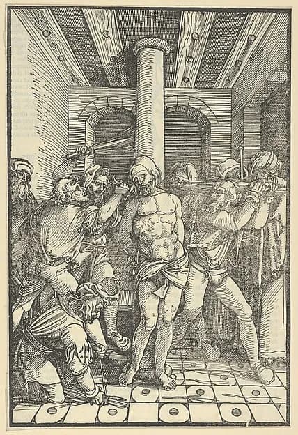 Christ Scourged, from Speculum passionis domini nostri Ihesu Christi by Hans Schäufelein depicting John 1