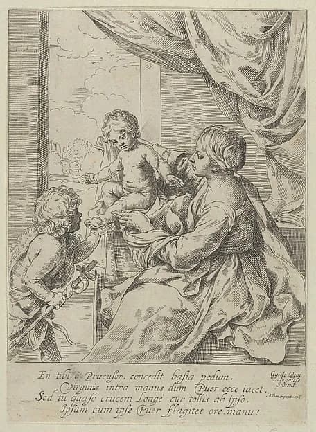 The Virgin and Child at a table with the young John the Baptist, after Reni by Anonymous, 17th century depicting Matthew 3