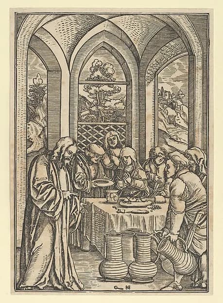 The Wedding at Cana, from The Life of Christ by Hans Schäufelein depicting John 2