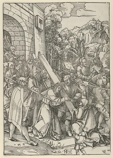 The Carrying of the Cross by Hans Schäufelein depicting John 1