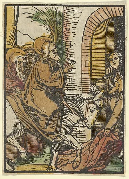 The Entry into Jerusalem, from Das Plenarium by Hans Schäufelein depicting Matthew 21