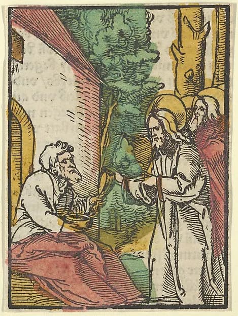 Christ Healing the Leper, from "Das Plenarium" by Hans Schäufelein depicting Matthew 9