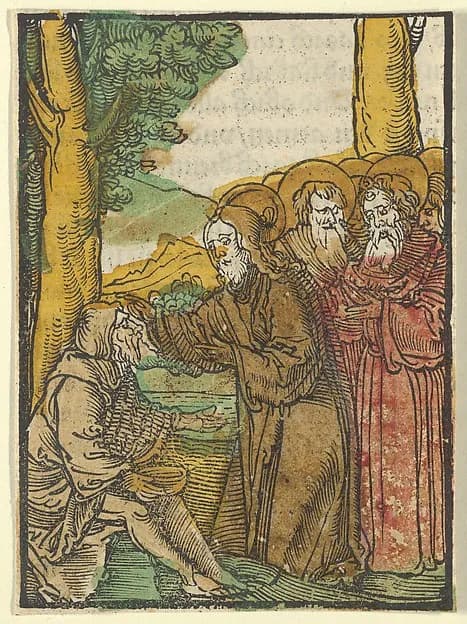 Christ Healing the Blind, from Das Plenarium by Hans Schäufelein depicting Matthew 9