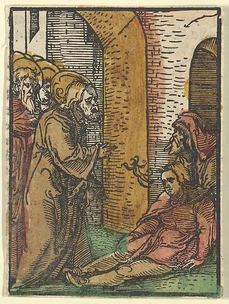 Christ Healing the Possessed, from Das Plenarium by Hans Schäufelein depicting Matthew 9