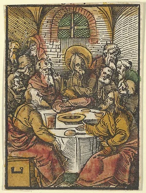 The Last Supper, from Das Plenarium by Hans Schäufelein depicting Matthew 26
