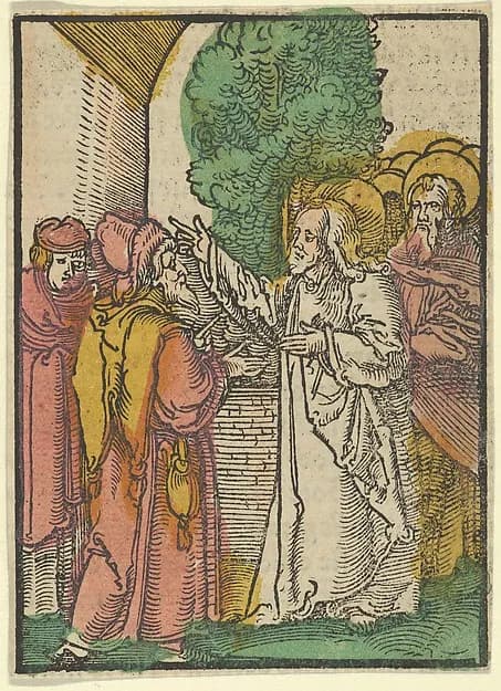 Parable of the Pharisees and the Tax-Collector, from Das Plenarium by Hans Schäufelein depicting John 1