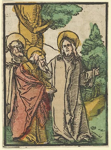 Christ Talking to the Disciples, 5, from Das Plenarium by Hans Schäufelein depicting John 1