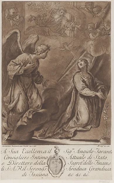 The Annunciation, after Poccetti by Bernardino Poccetti depicting Luke 1