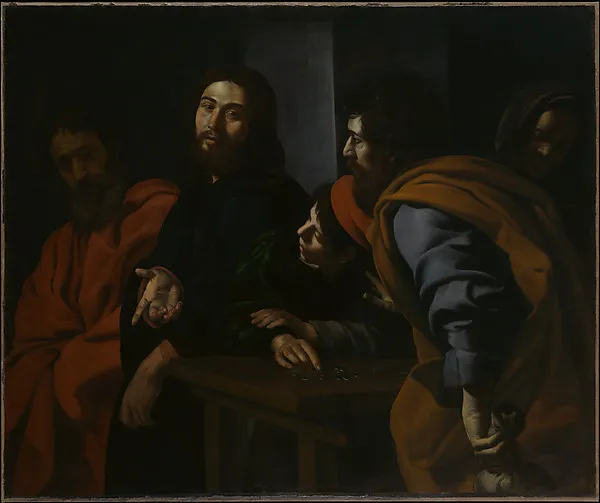 The Calling of Saint Matthew by Giovanni Battista Caracciolo depicting Matthew 1