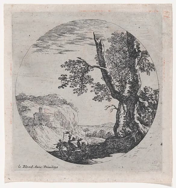 Landscape with the Flight into Egypt by Anonymous, French, 17th century depicting Matthew 2