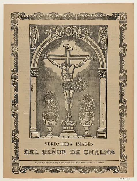 True Image of the Lord of Chalma, Christ crucified by José Guadalupe Posada depicting Matthew 27