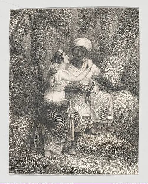 Aaron and Tamora (Shakespeare, Titus Andronicus, Act 2, Scene 3) by Charles Heath depicting Exodus 28