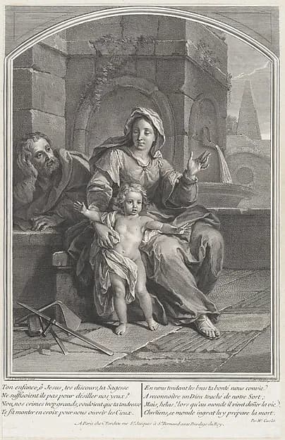 The Holy Family by Jacques Nicolas Tardieu depicting Luke 2