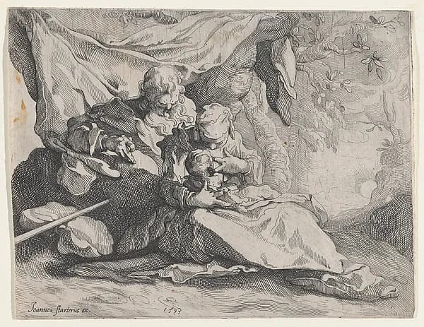 The Rest on the Flight into Egypt by Gerrit Pietersz. Sweelink depicting Matthew 2