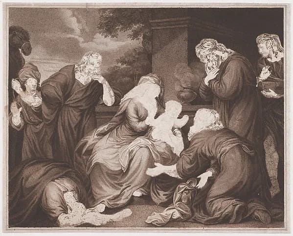 The Wise Men's Offering by Charles Reuben Ryley depicting Matthew 2
