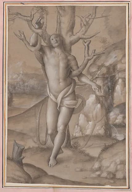Saint Sebastian by Gerolamo Giovenone depicting Romans 8