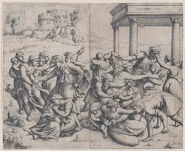 The Massacre of the Innocents by Augustin Hirschvogel depicting Matthew 2