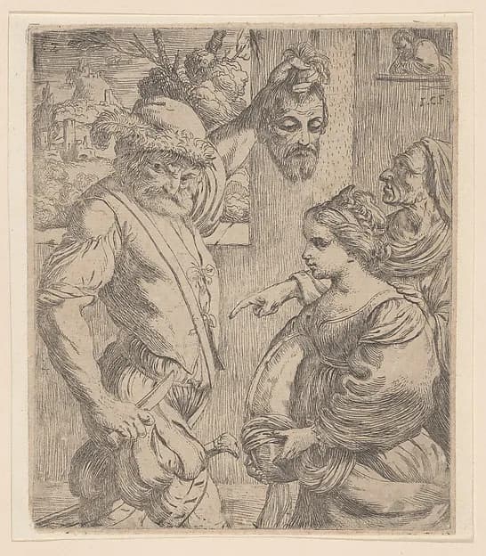 The Beheading of Saint John the Baptist by Giuseppe Caletti, called Cremonese depicting Matthew 3