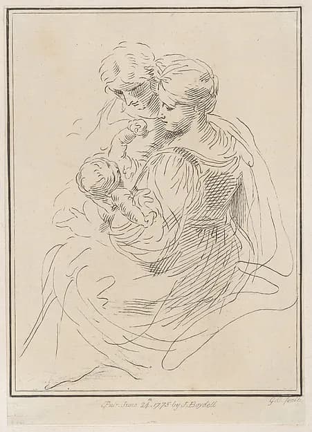 Madonna and Child with Saint Anne by Giuseppe Canale depicting Luke 1