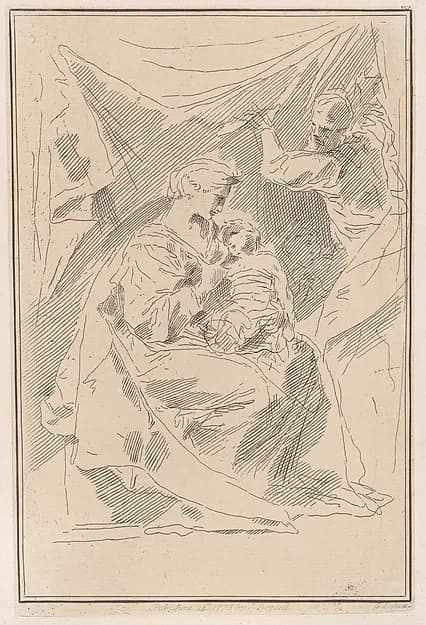 The Holy Family by Giuseppe Canale depicting Luke 2