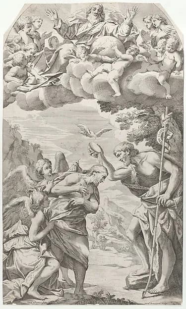 The Baptism of Christ by Domenico Maria Bonavera depicting Matthew 3