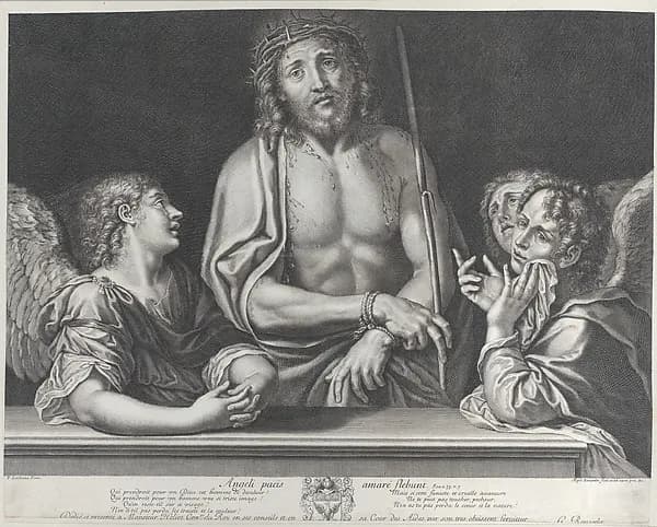 Ecce Homo with three angels by Gilles Rousselet depicting John 19