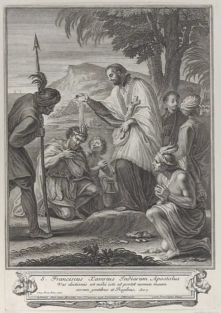 Saint Francis Xavier baptizing the Indians by Anonymous depicting Matthew 5
