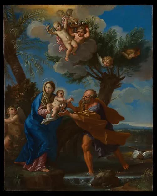 The Flight into Egypt by Carlo Maratti depicting Matthew 2