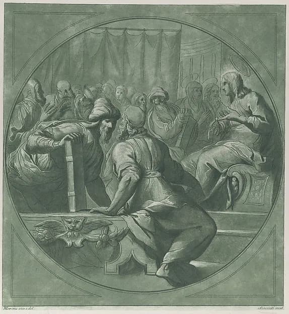 Christ confounding the doctors by Andrea Scacciati depicting John 1