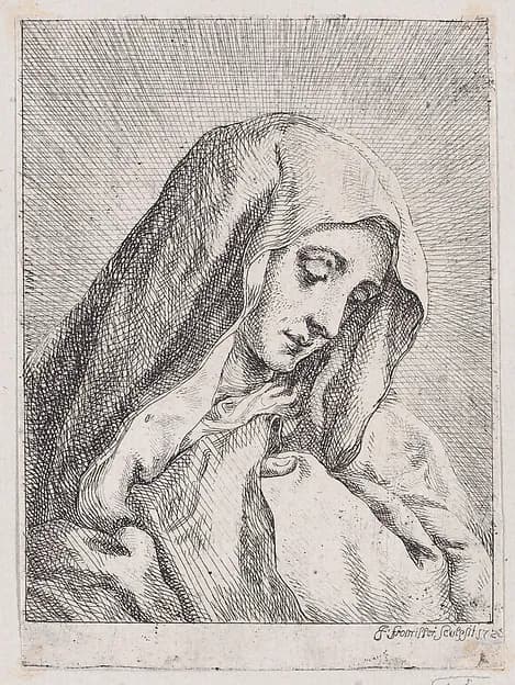 Head of the Madonna by Josef Ferdinand Fromiller depicting Luke 2