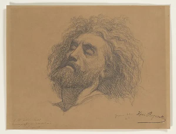Head Study for "The Entombment of Christ" by Henri Regnault depicting Matthew 27