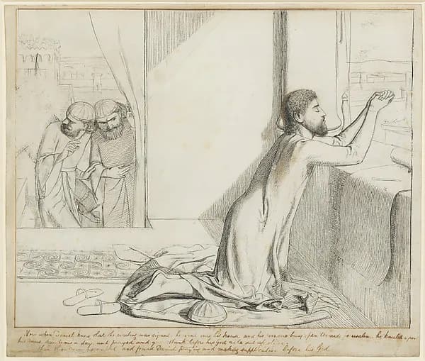 Daniel Praying by William Holman Hunt depicting Daniel 2