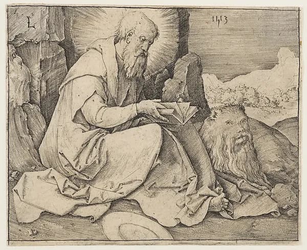 St. Jerome by Lucas van Leyden depicting Romans 8