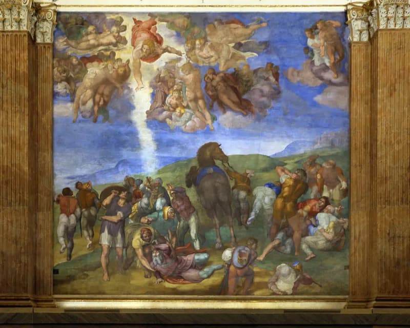 The Conversion of Saul by Michelangelo Buonarroti depicting Acts 9:3